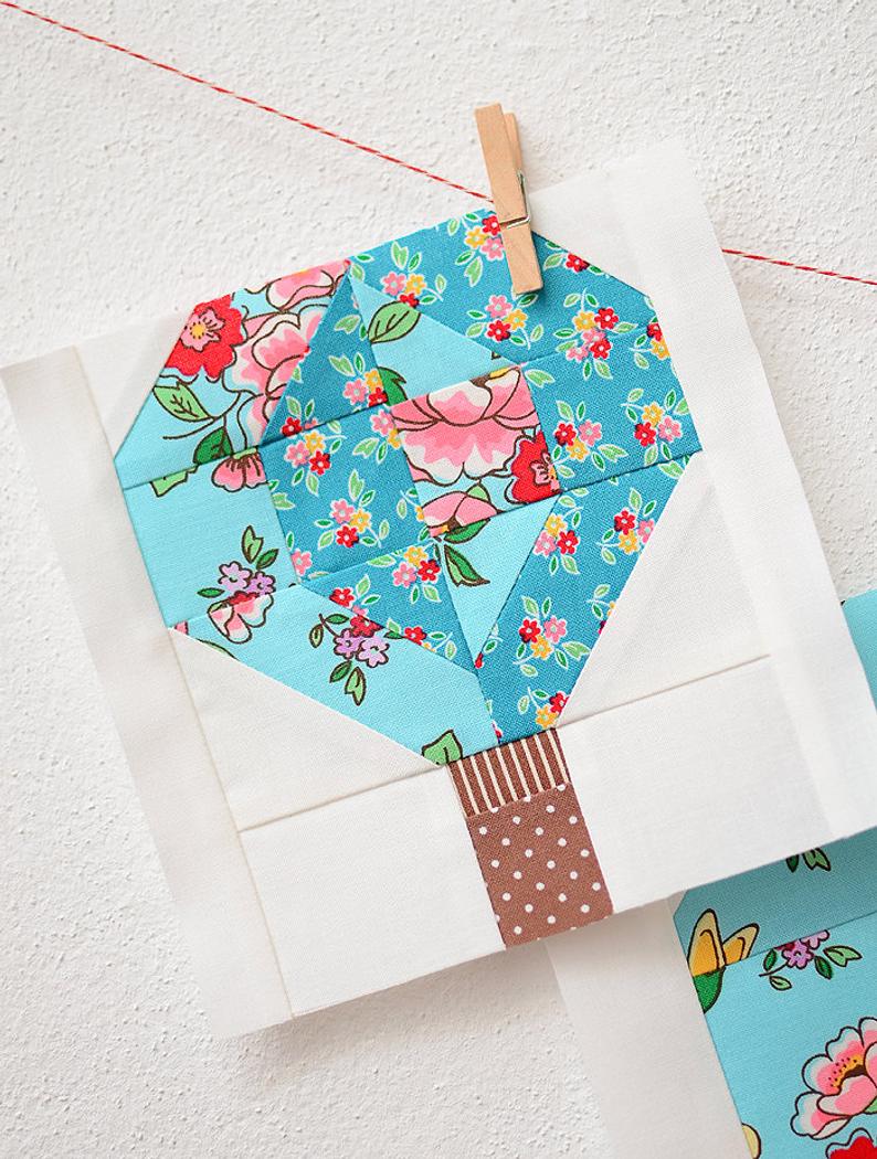 Pattern, Hot Air Balloon Quilt Block by Ellis & Higgs (digital download) - Image 2