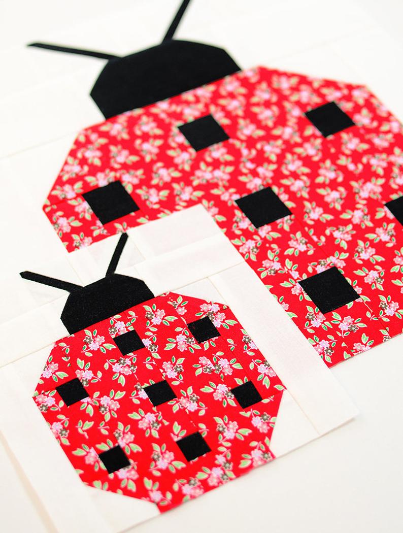 Pattern, Ladybug Quilt Block by Ellis & Higgs (digital download) - Image 4