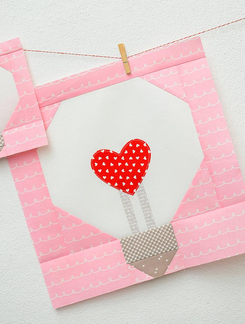 Pattern, Light of My Life Valentine Quilt Block by Ellis & Higgs (digital download) - Image 3