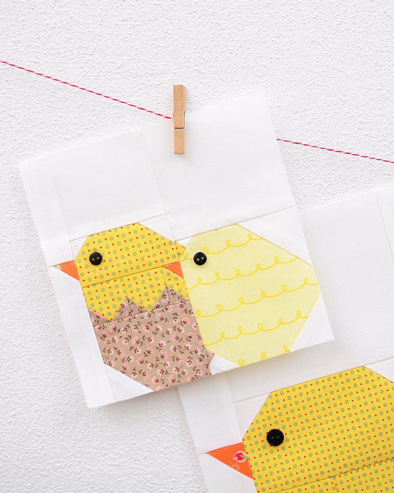Pattern, Little Chickens Quilt Block by Ellis & Higgs (digital download) - Image 2