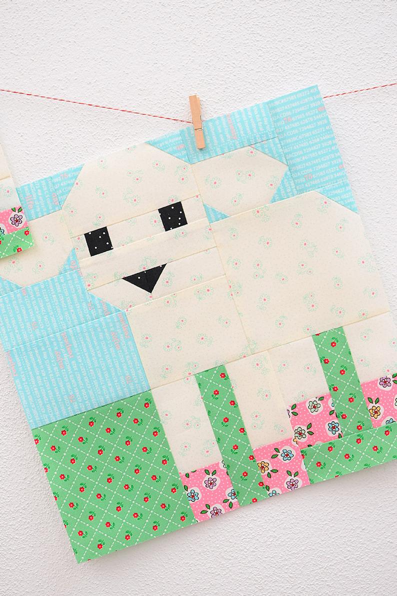 Pattern, Little Lamb Quilt Block by Ellis & Higgs (digital download) - Image 4