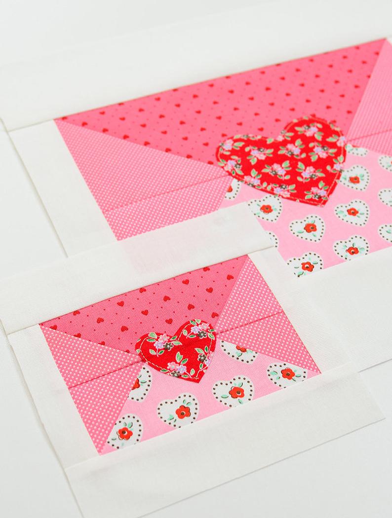 Pattern, Love Note Valentine Quilt Block by Ellis & Higgs (digital download) - Image 4