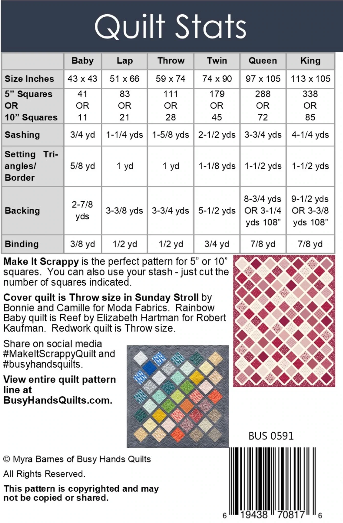 PATTERN, Make it Scrappy Quilt by Myra Barnes - Image 4