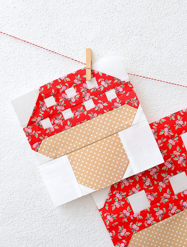 Pattern, Mushroom Quilt Block by Ellis & Higgs (digital download) - Image 2