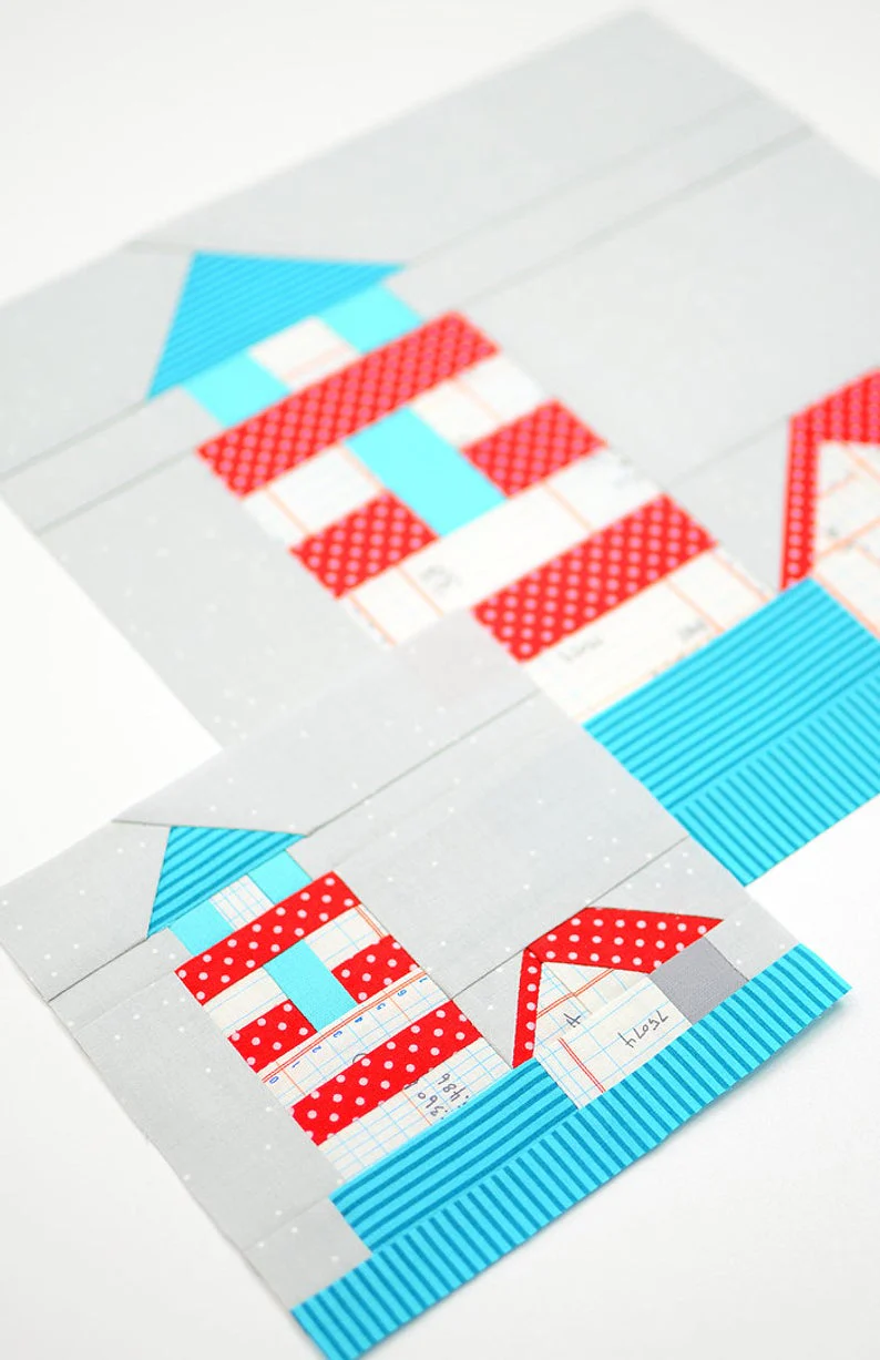 Pattern, Nautical Lighthouse Quilt Block by Ellis & Higgs (digital download) - Image 3