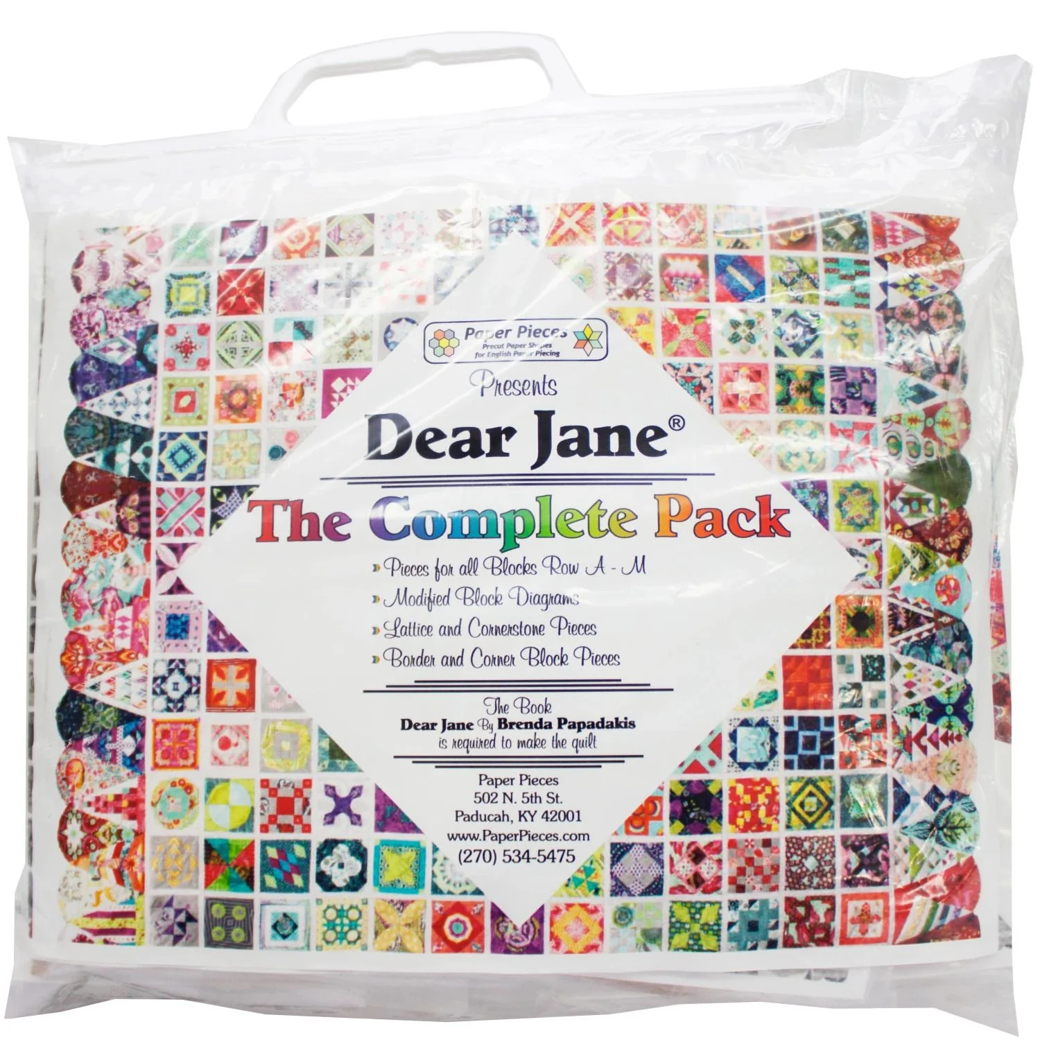 Pattern, Paper Pieces Dear Jane Quilt, Complete Pack