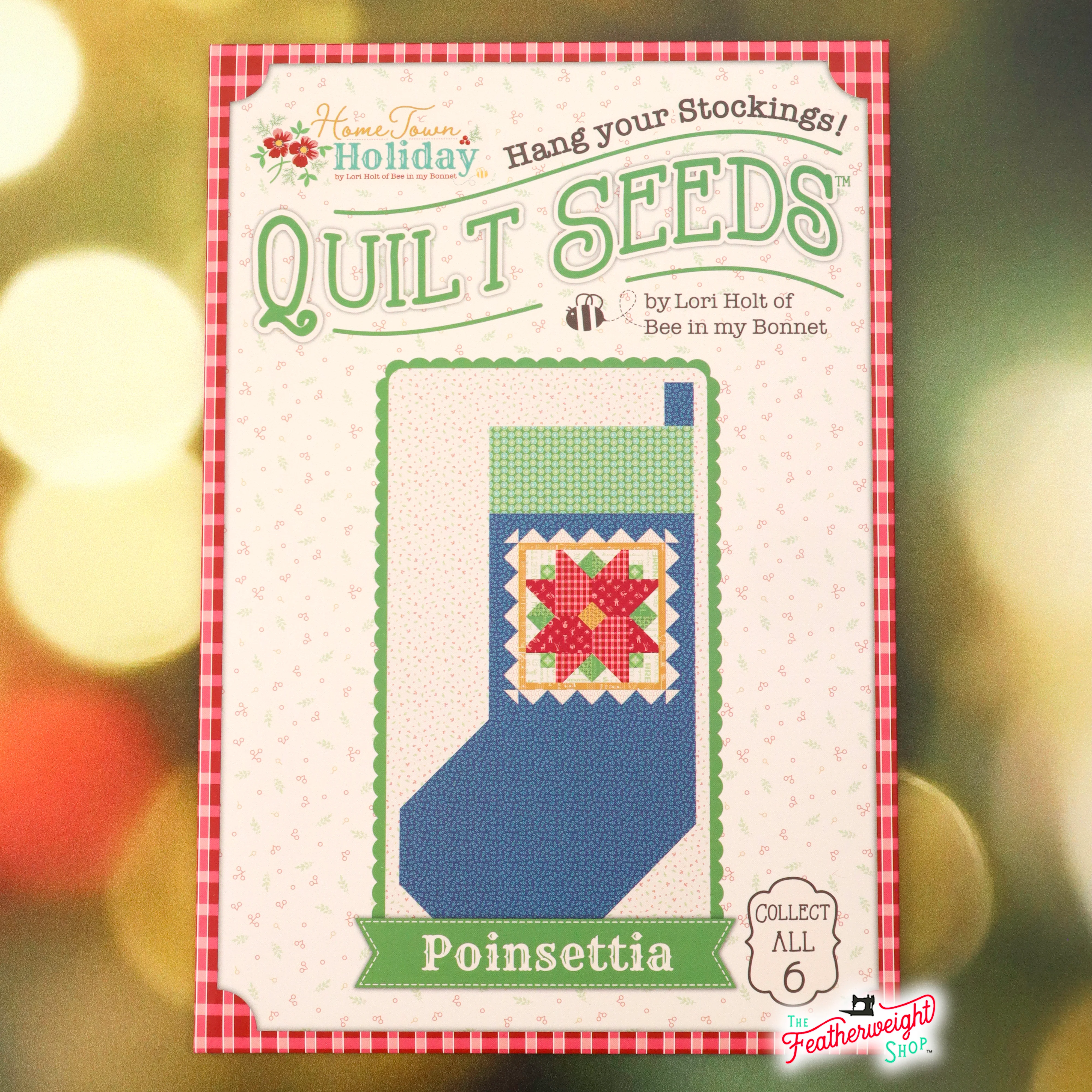 PATTERN, Poinsettia Christmas Stocking Quilt Seeds ~ No. 2 Block by Lori Holt