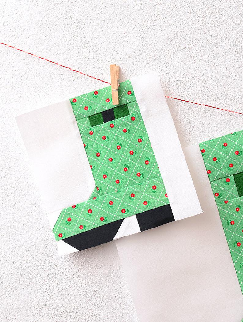 Pattern, Rain Boot Quilt Block by Ellis & Higgs (digital download) - Image 2
