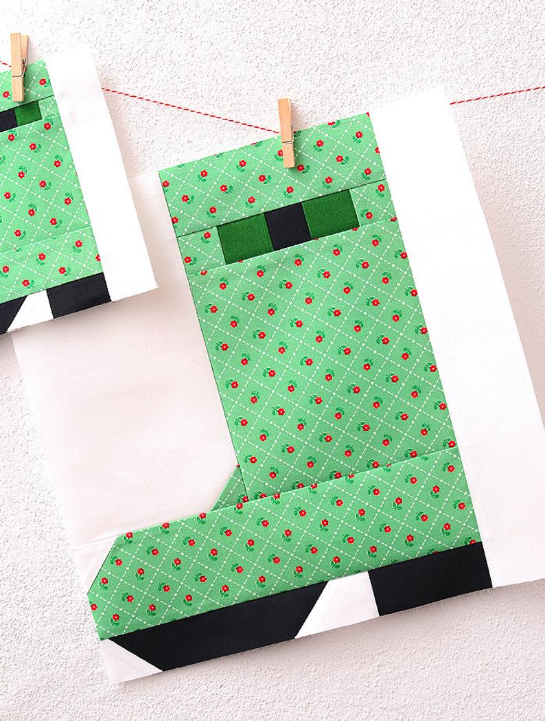 Pattern, Rain Boot Quilt Block by Ellis & Higgs (digital download) - Image 3