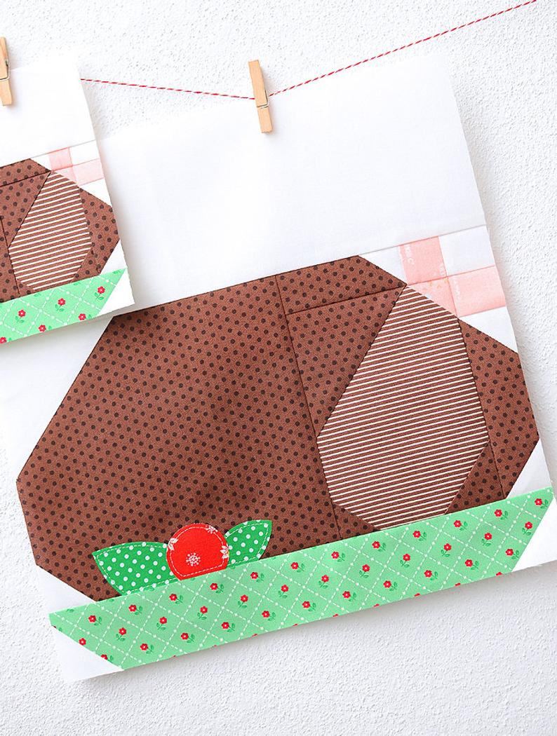 Pattern, Roasted Turkey Quilt Block by Ellis & Higgs (digital download) - Image 3