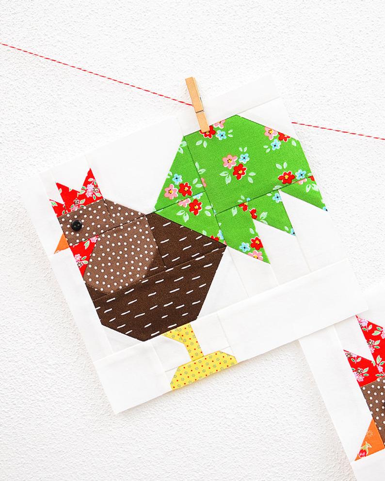 Pattern, Rooster Quilt Block by Ellis & Higgs (digital download) - Image 2