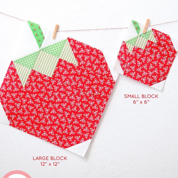 Pattern, Strawberry Quilt Block by Ellis & Higgs (digital download)