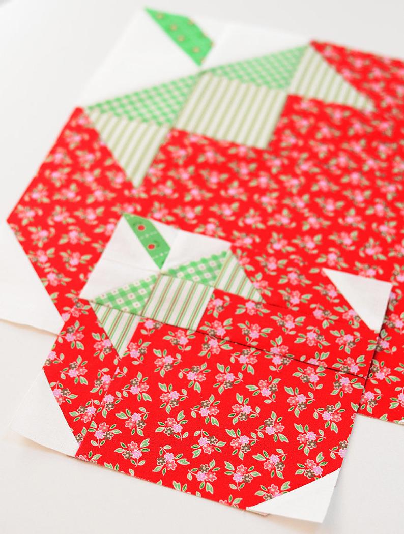 Pattern, Strawberry Quilt Block by Ellis & Higgs (digital download) - Image 4