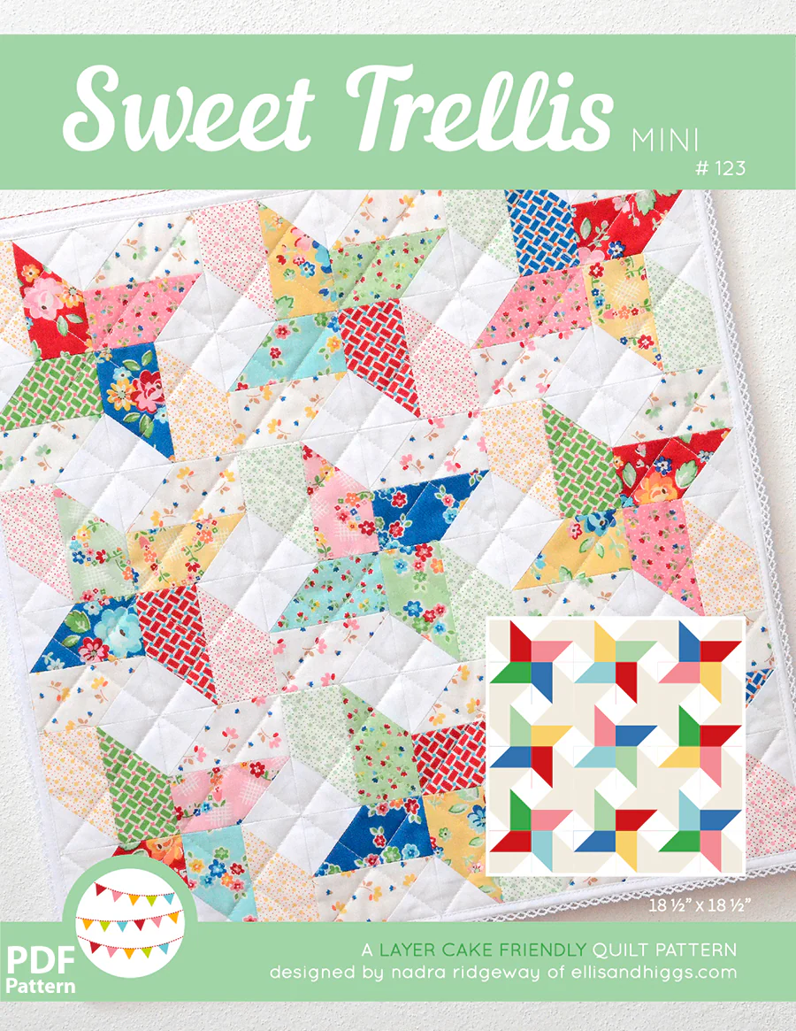 Pattern, Sweet Trellis MINI Quilt by Ellis & Higgs (digital download)