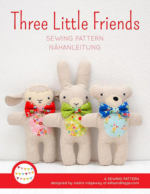 Pattern, Three Little Friends Toy Softies by Ellis & Higgs (digital download)