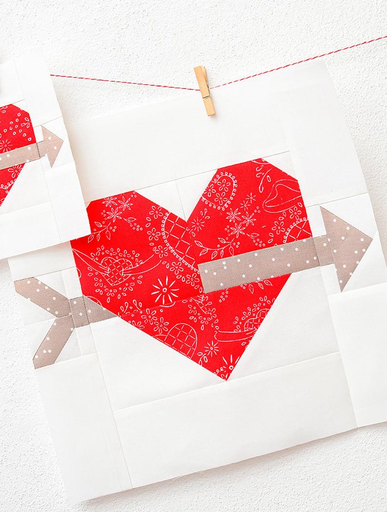 Pattern, True Love Valentine Quilt Block by Ellis & Higgs (digital download) - Image 3