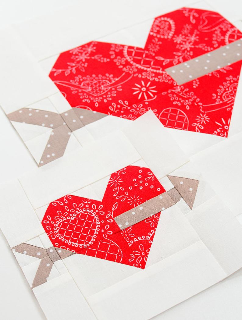 Pattern, True Love Valentine Quilt Block by Ellis & Higgs (digital download) - Image 4
