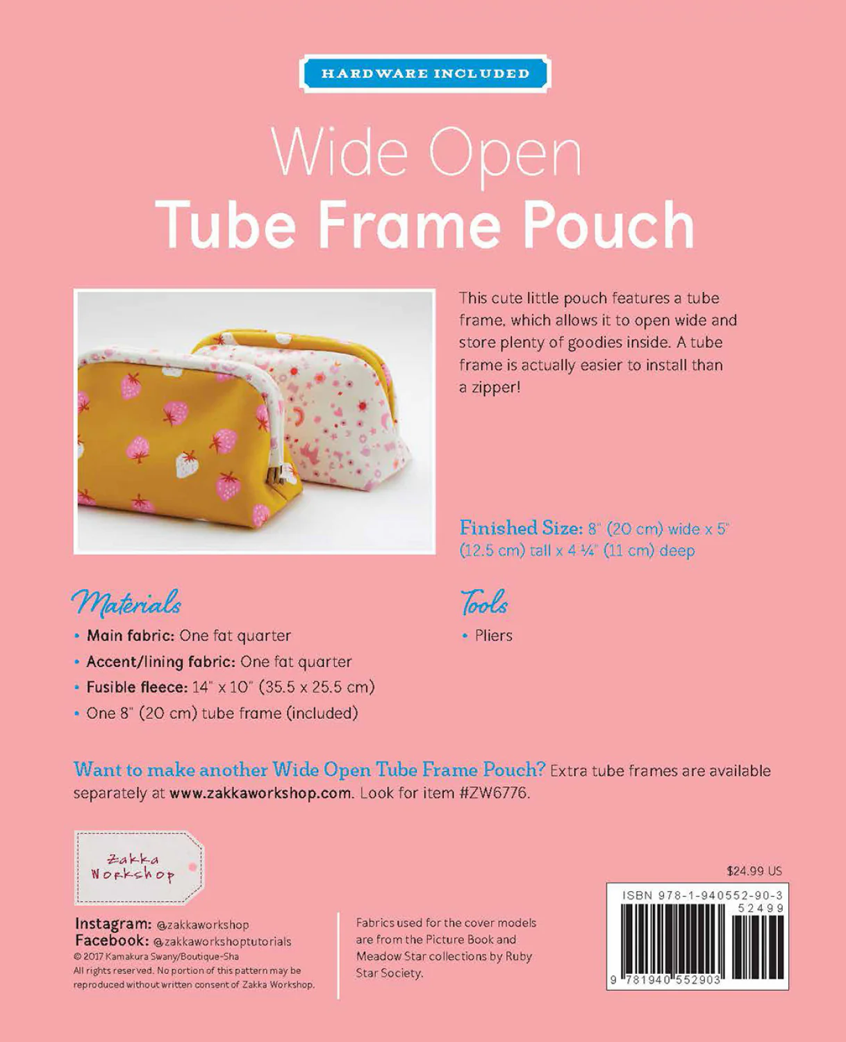 PATTERN, Wide Open Tube Frame Pouch + Hardware Kit - Image 2