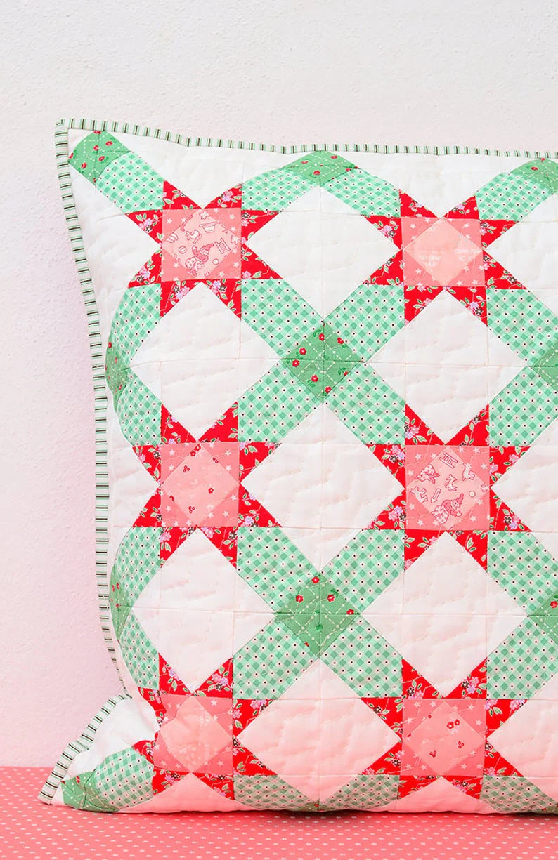 Pattern, Winter Stars Quilted Pillow Cover by Ellis & Higgs (digital download) - Image 6