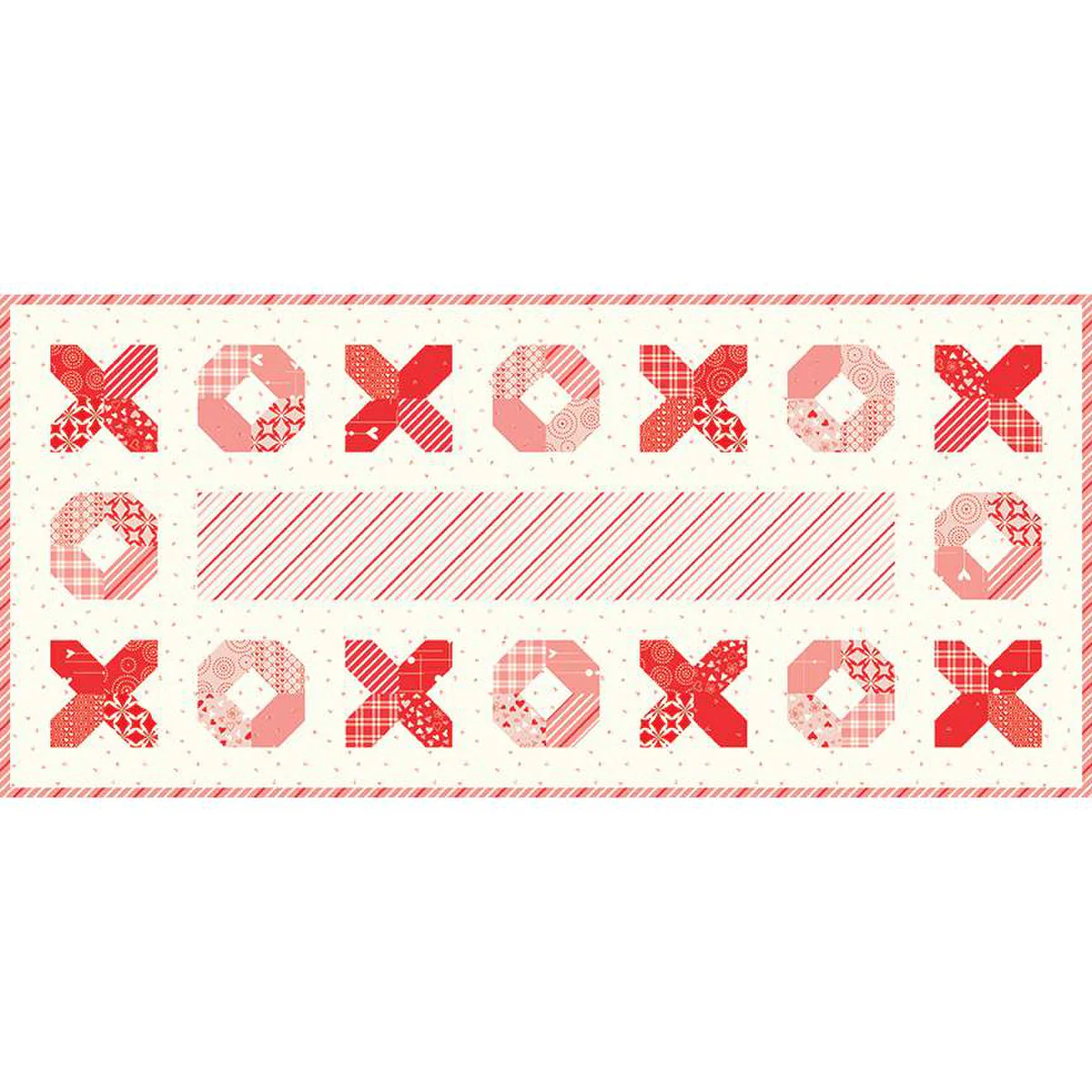 PATTERN, XOX Pieces From My Heart Table Runner by Sandy Gervais