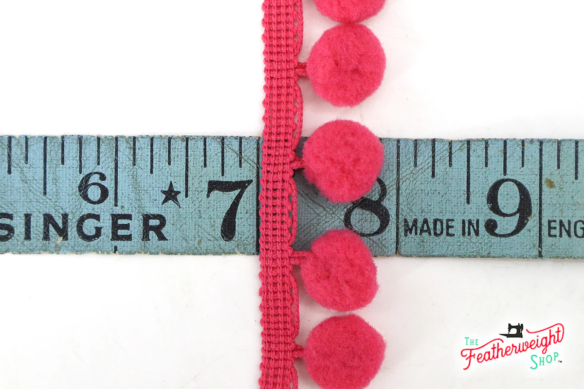 Pom-Pom Trim, ROSE PINK 1/2" Ball - Image 2