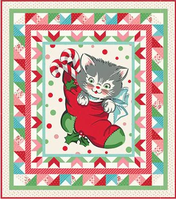 Quilt Kit, HENRIETTA Kitty Christmas Stocking - Image 2