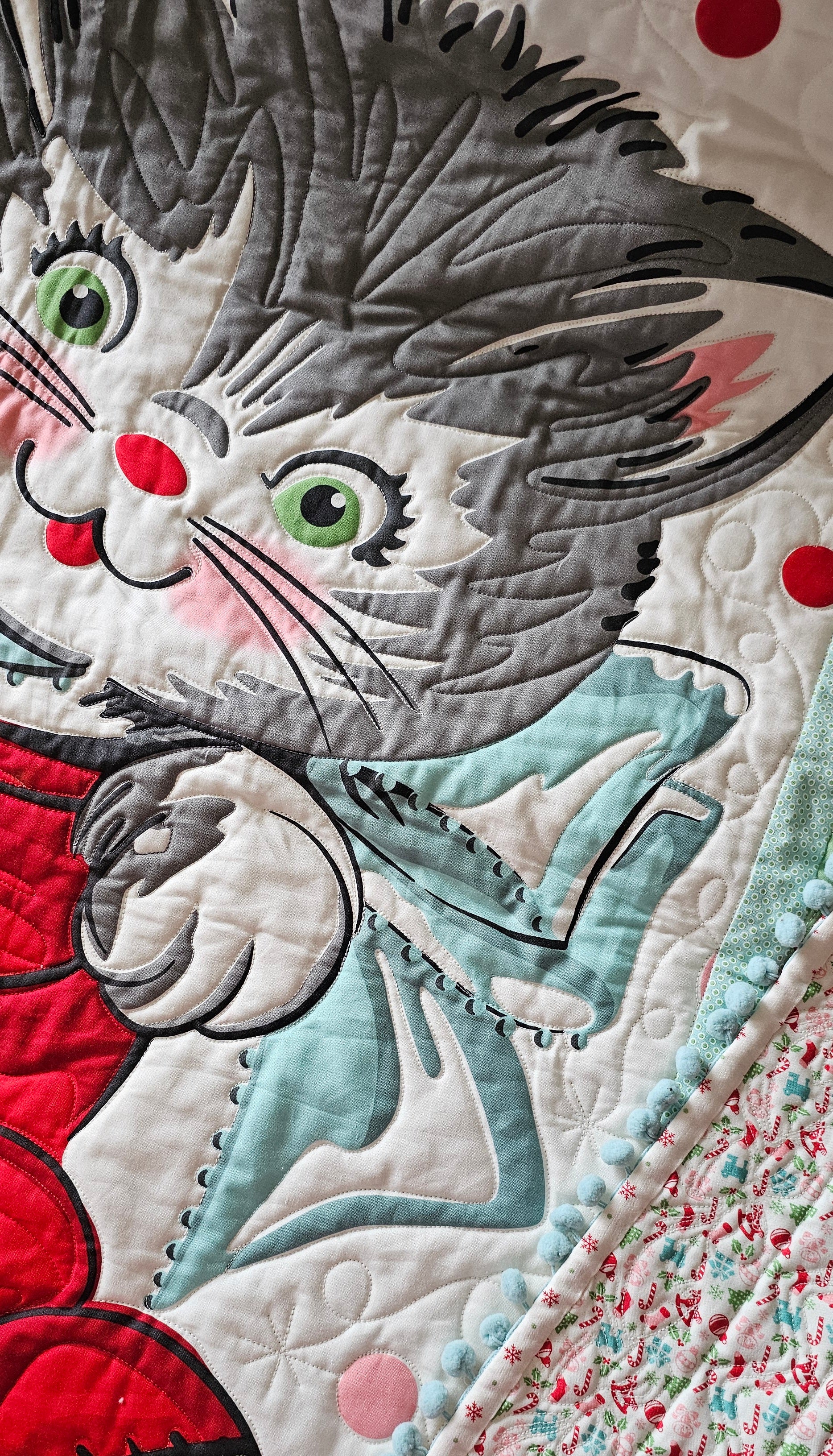Quilt Kit, HENRIETTA Kitty Christmas Stocking - Image 3