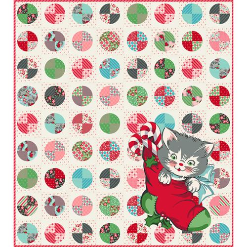 Quilt Kit, Kitty Christmas Boxed Set of Fabric + Pattern & Templates - Image 3