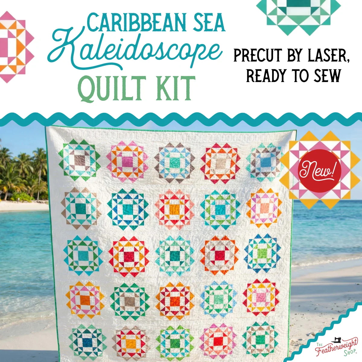 Quilt Kit, Laser Pre-cut - Kaleidoscope Caribbean Quilt Kit - Image 6