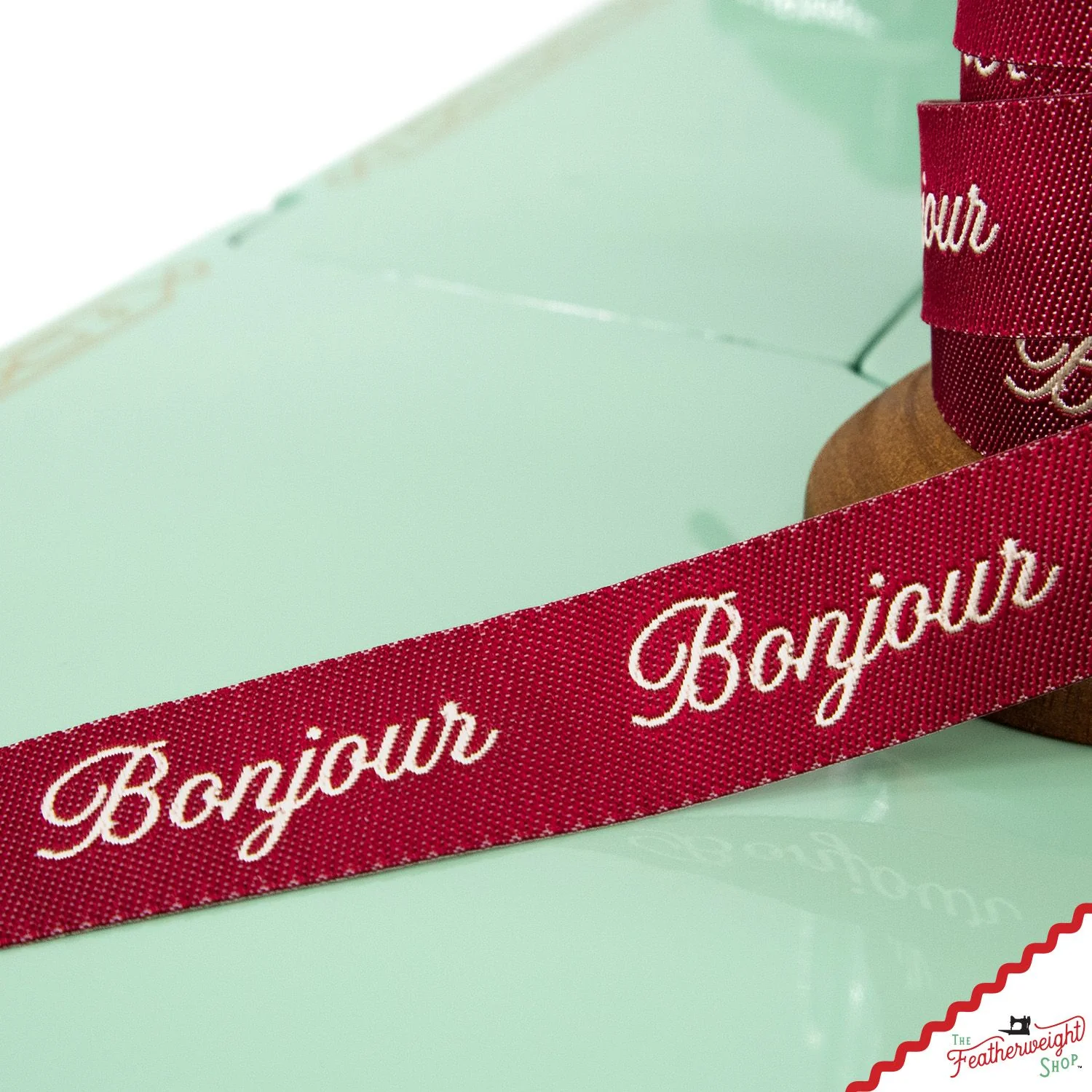 RIBBON, BONJOUR Pearl Red 5/8" (by the yard) - Image 2