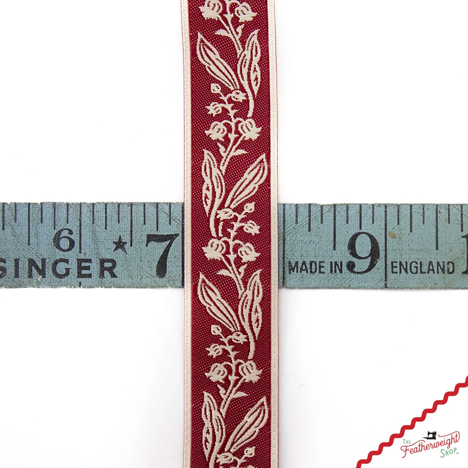 RIBBON, Lilly of the Valley RED and WHITE 7/8" (by the yard) - Image 3