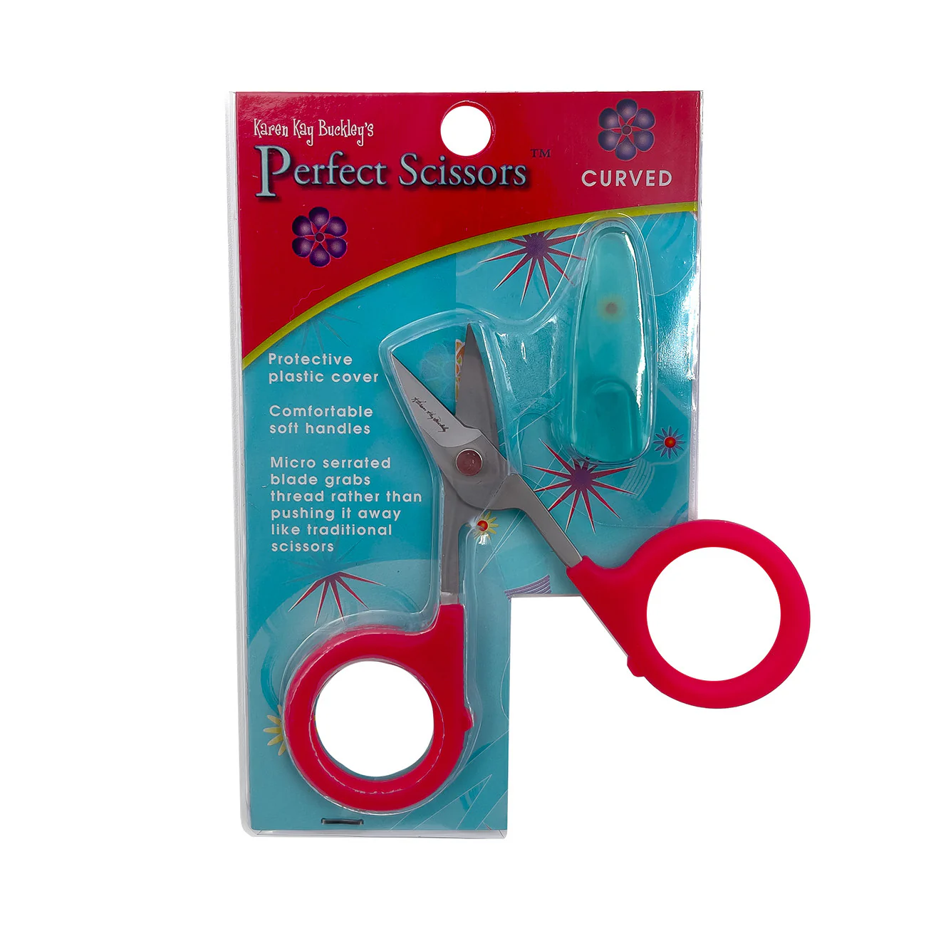 Scissors, Karen Kay Buckley's Perfect Scissors, 3 3/4" RED Curved - Image 2