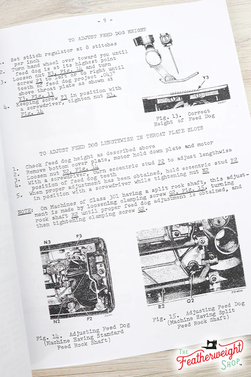 Service and Adjusters Manual for Singer 301 301A, Facsimile - Image 2