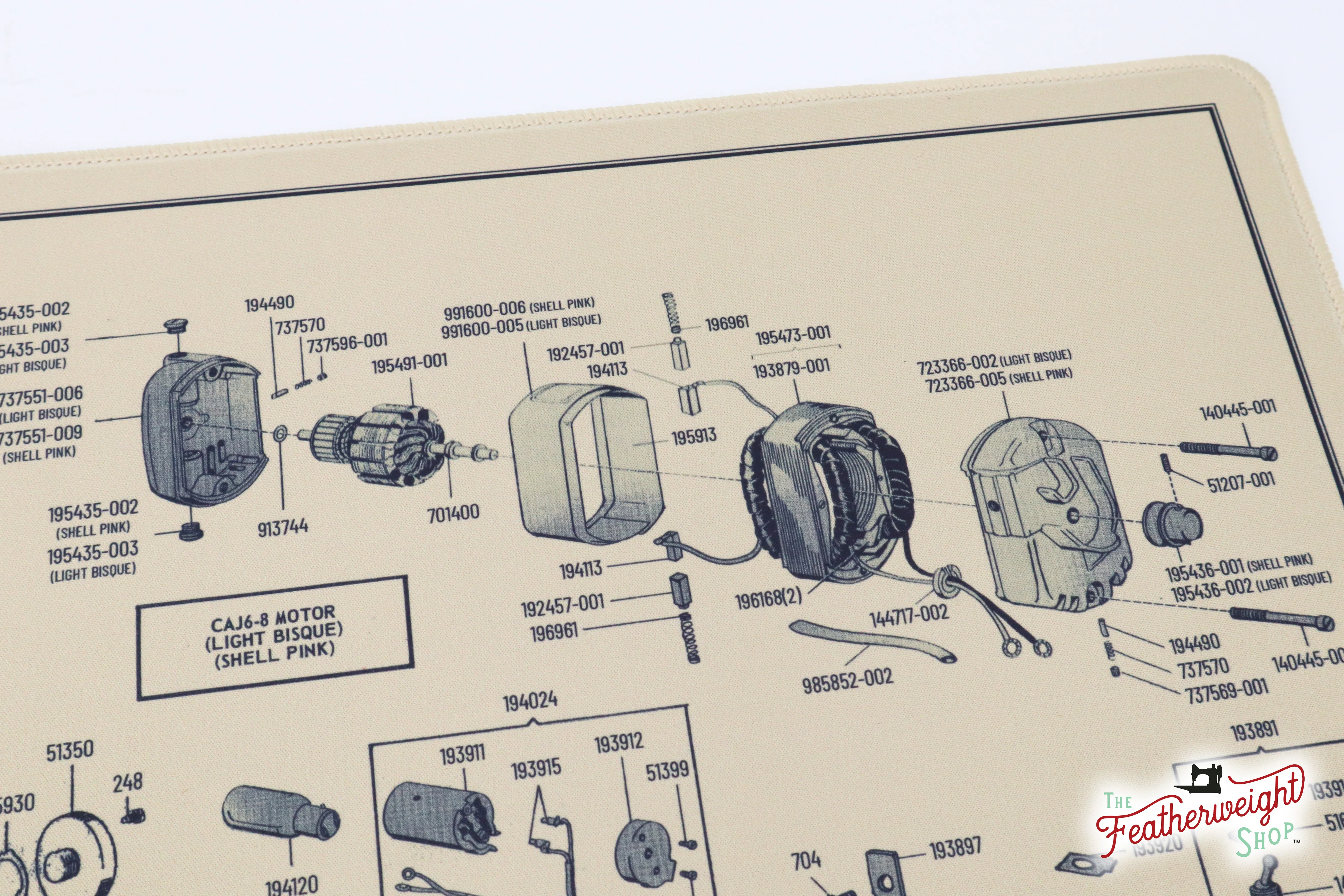 Servicing Mat, Tan Featherweight Schematic for 221J / 221K5 - Image 2