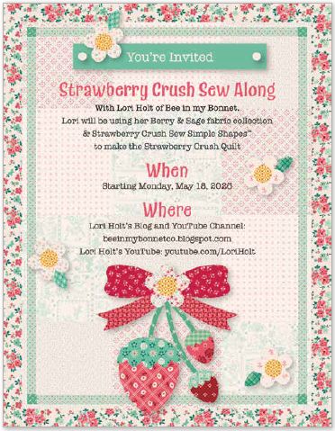Sew Simple Shapes, Berry & Sage Strawberry Crush by Lori Holt of Bee in My Bonnet - Image 3