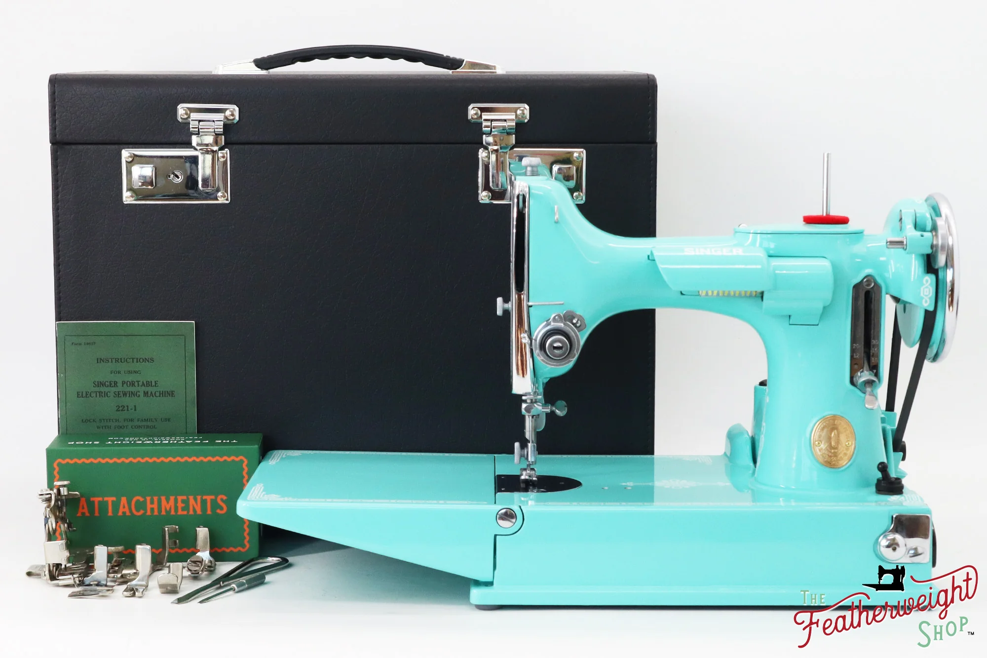 Singer Featherweight 221, AD7871** - Fully Restored in Tiffany Blue - Image 2