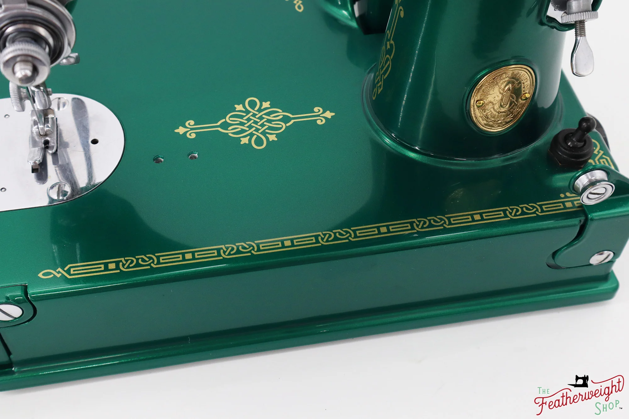 Singer Featherweight 221, AE055*** - Fully Restored in Emerald Green - Image 11