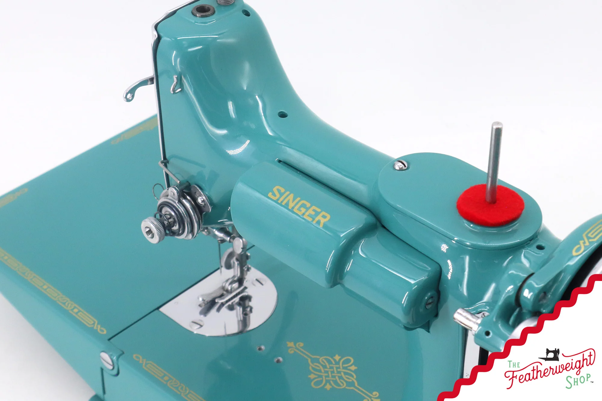 Singer Featherweight 221, AE061*** - Fully Restored in Lagoon - Image 13