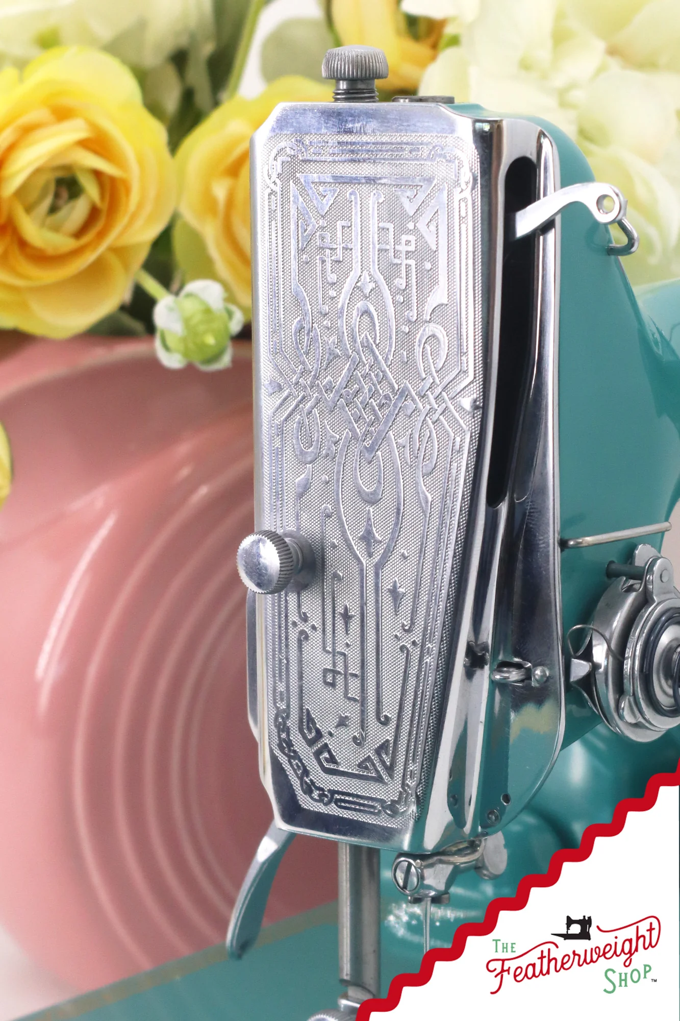 Singer Featherweight 221, AE061*** - Fully Restored in Lagoon - Image 14