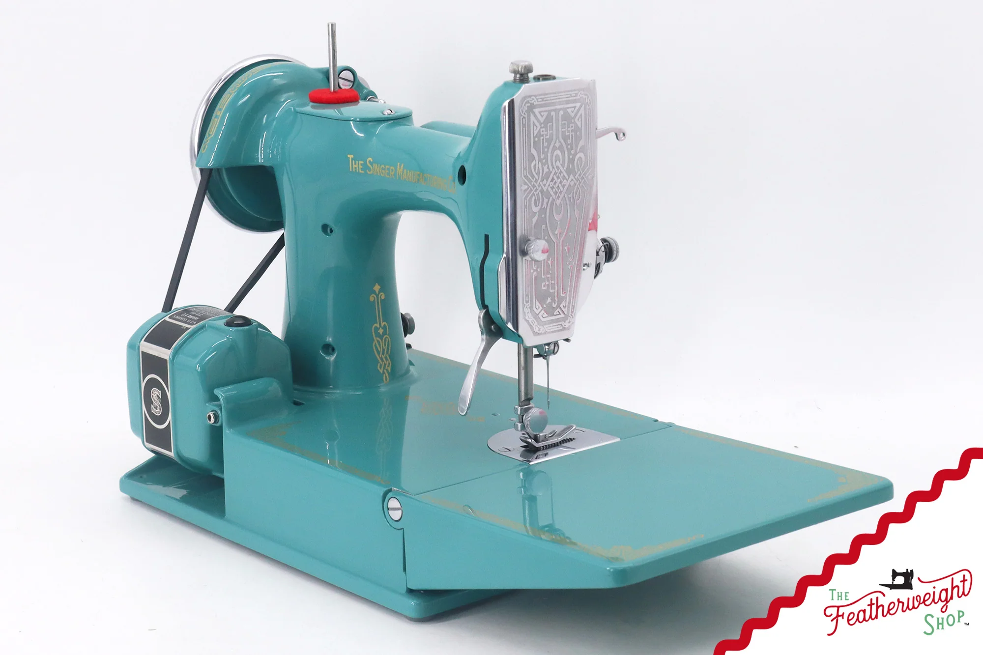 Singer Featherweight 221, AE061*** - Fully Restored in Lagoon - Image 6