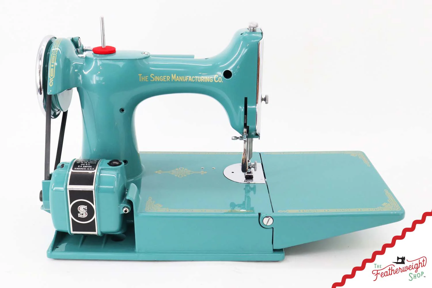 Singer Featherweight 221, AE079*** - Fully Restored in Lagoon - Image 8
