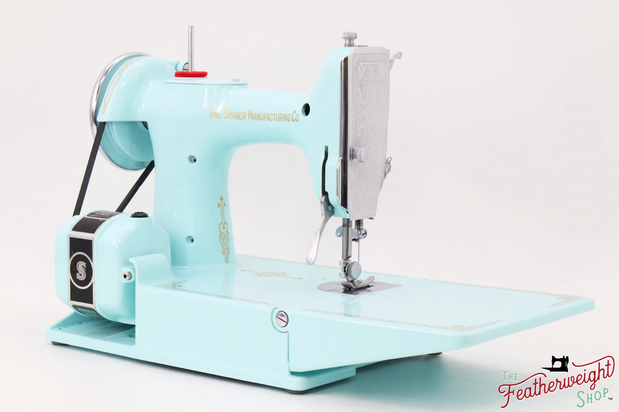 Singer Featherweight 221, AE211*** - Fully Restored in Snowflake Blue - Image 6
