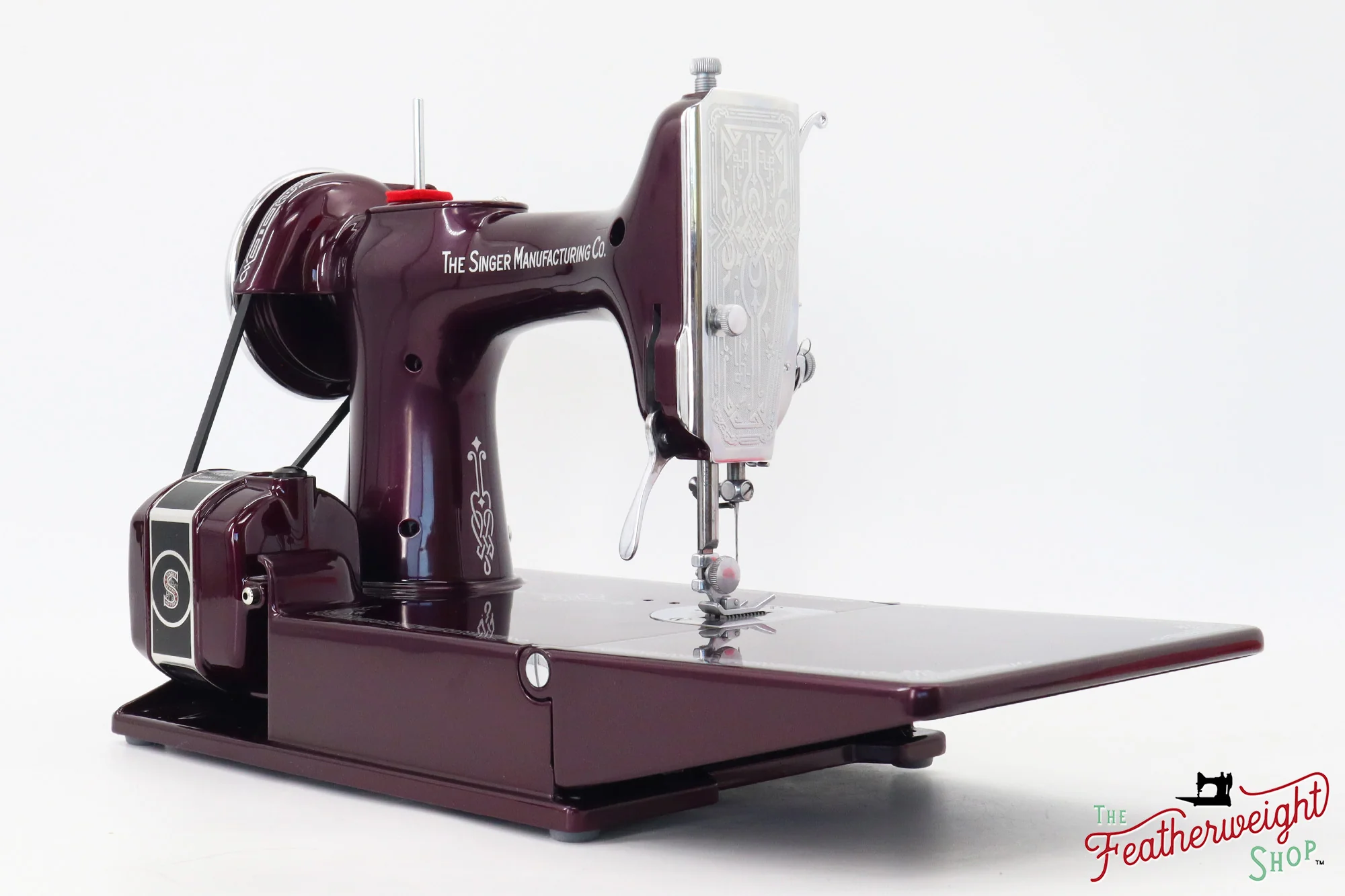 Singer Featherweight 221, AE2120** - Fully Restored in Star Garnet - Image 7