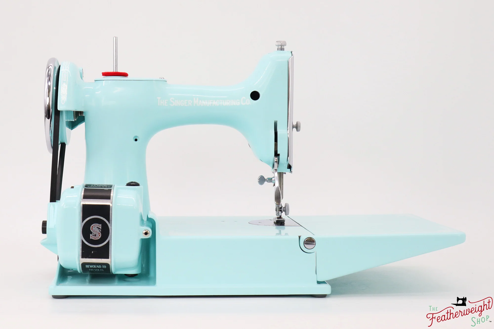 Singer Featherweight 221, AE213*** - Fully Restored in Snowflake Blue - Image 7