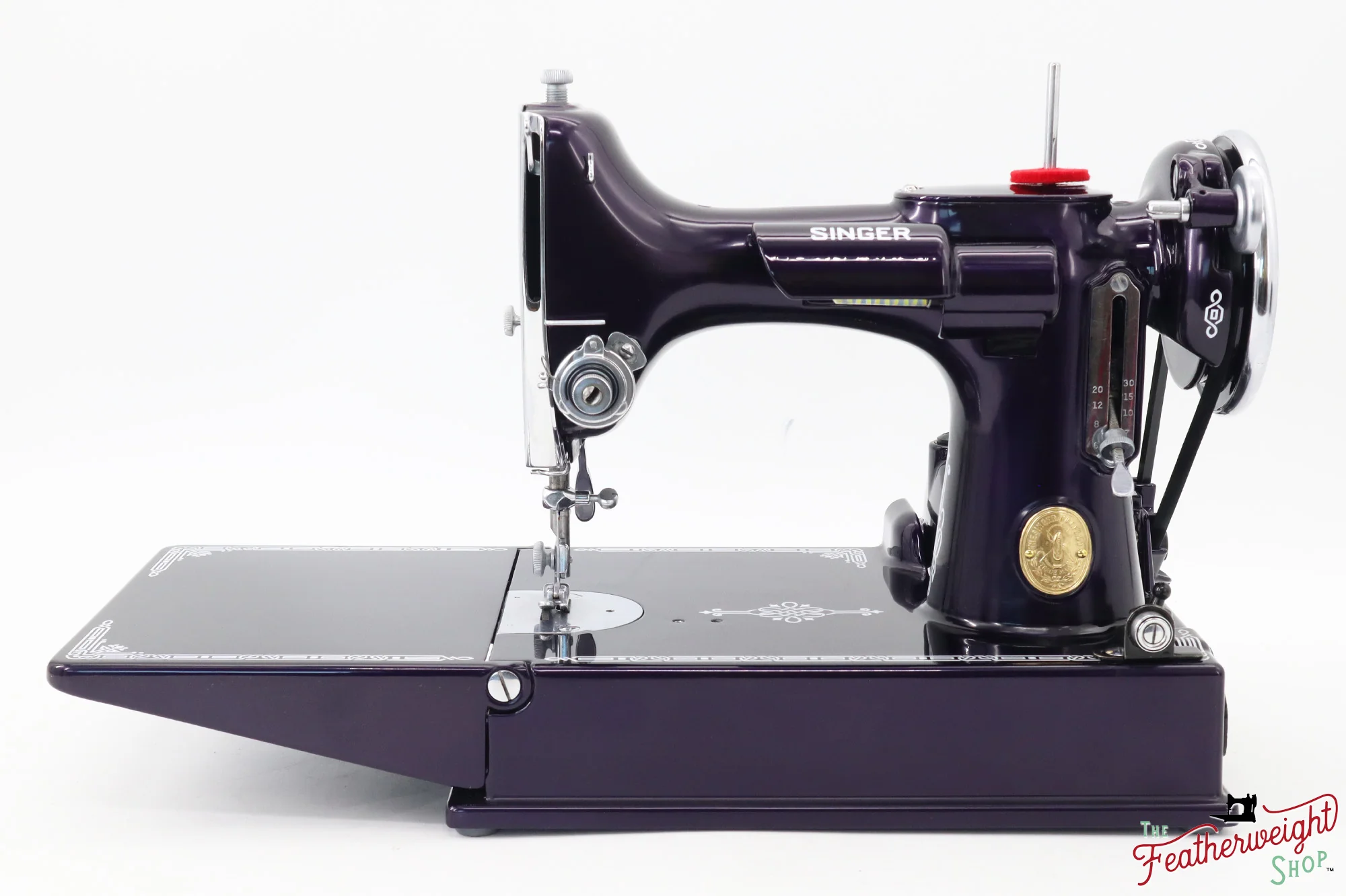 Singer Featherweight 221, AE306*** - Fully Restored in Black Iris - Image 4