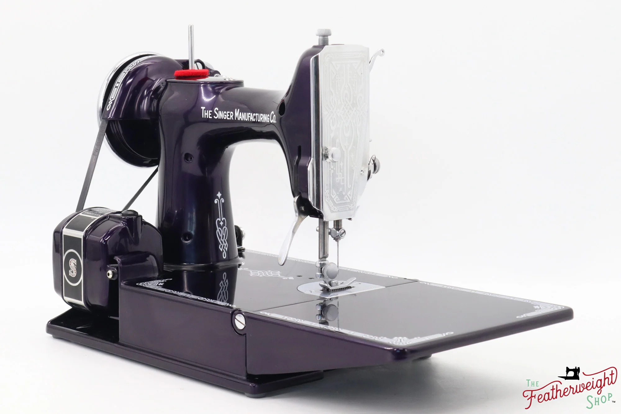 Singer Featherweight 221, AE306*** - Fully Restored in Black Iris - Image 7