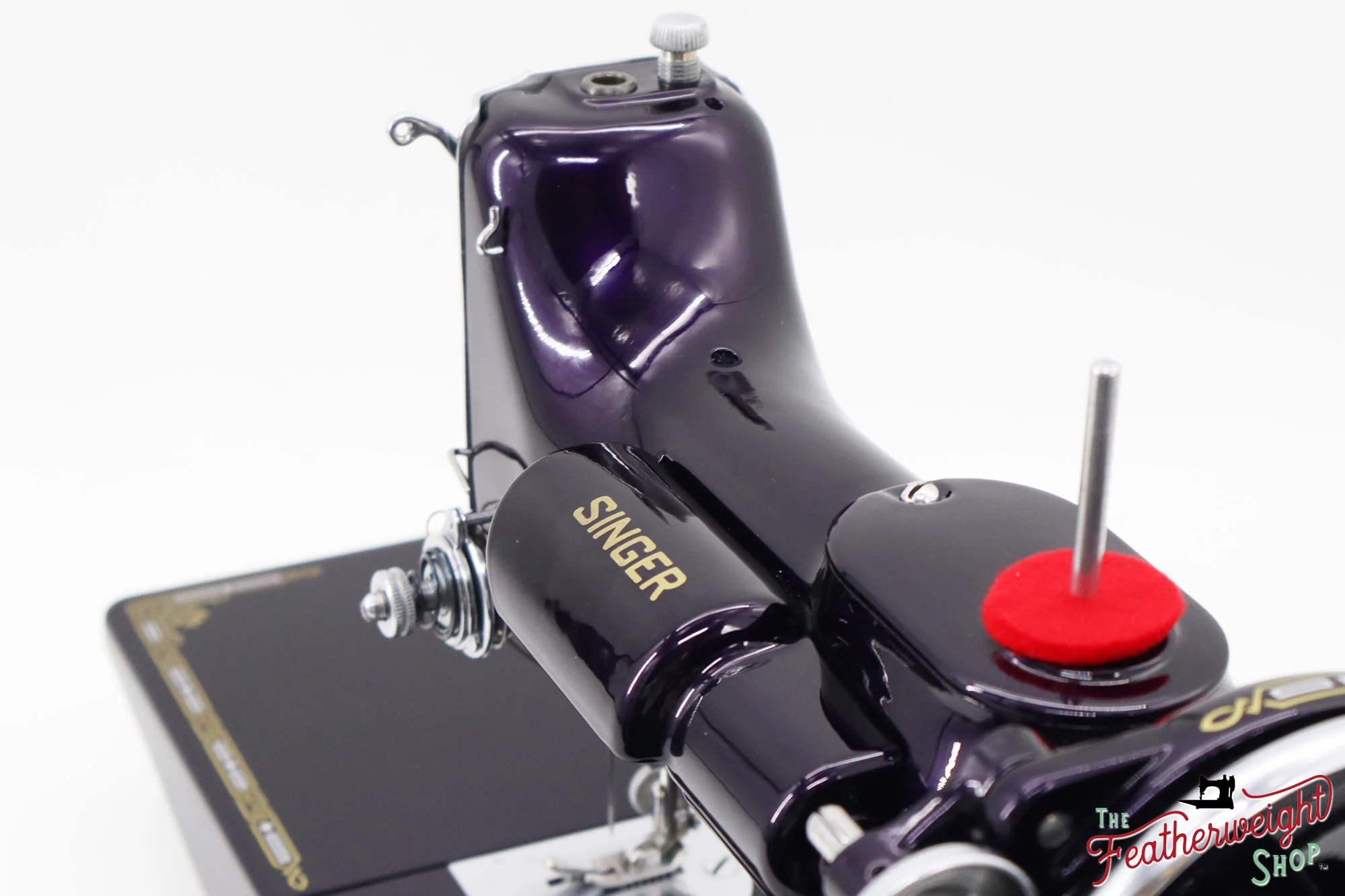 Singer Featherweight 221, AE408*** - Fully Restored in Black Iris - Image 11