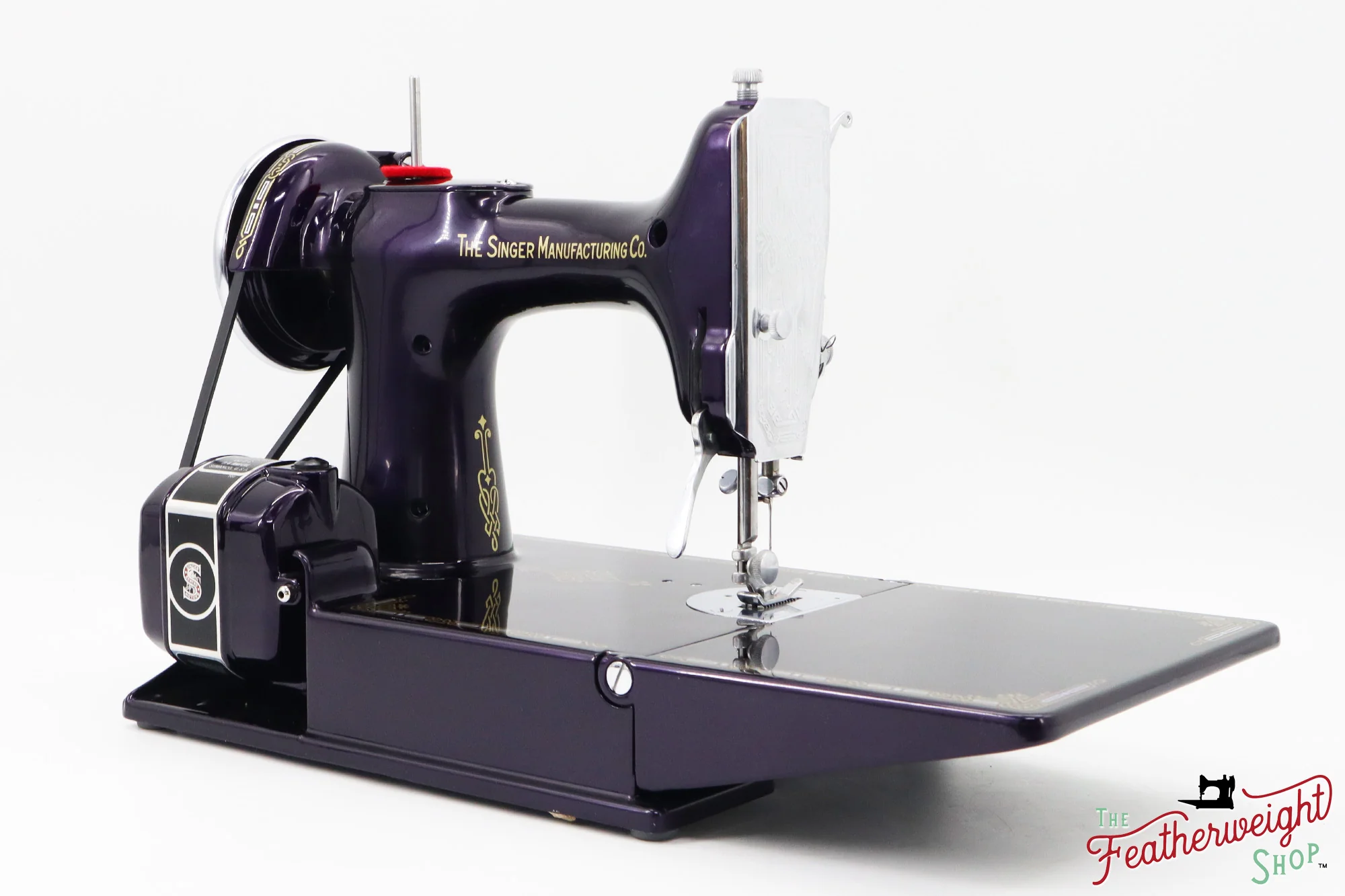 Singer Featherweight 221, AE408*** - Fully Restored in Black Iris - Image 7