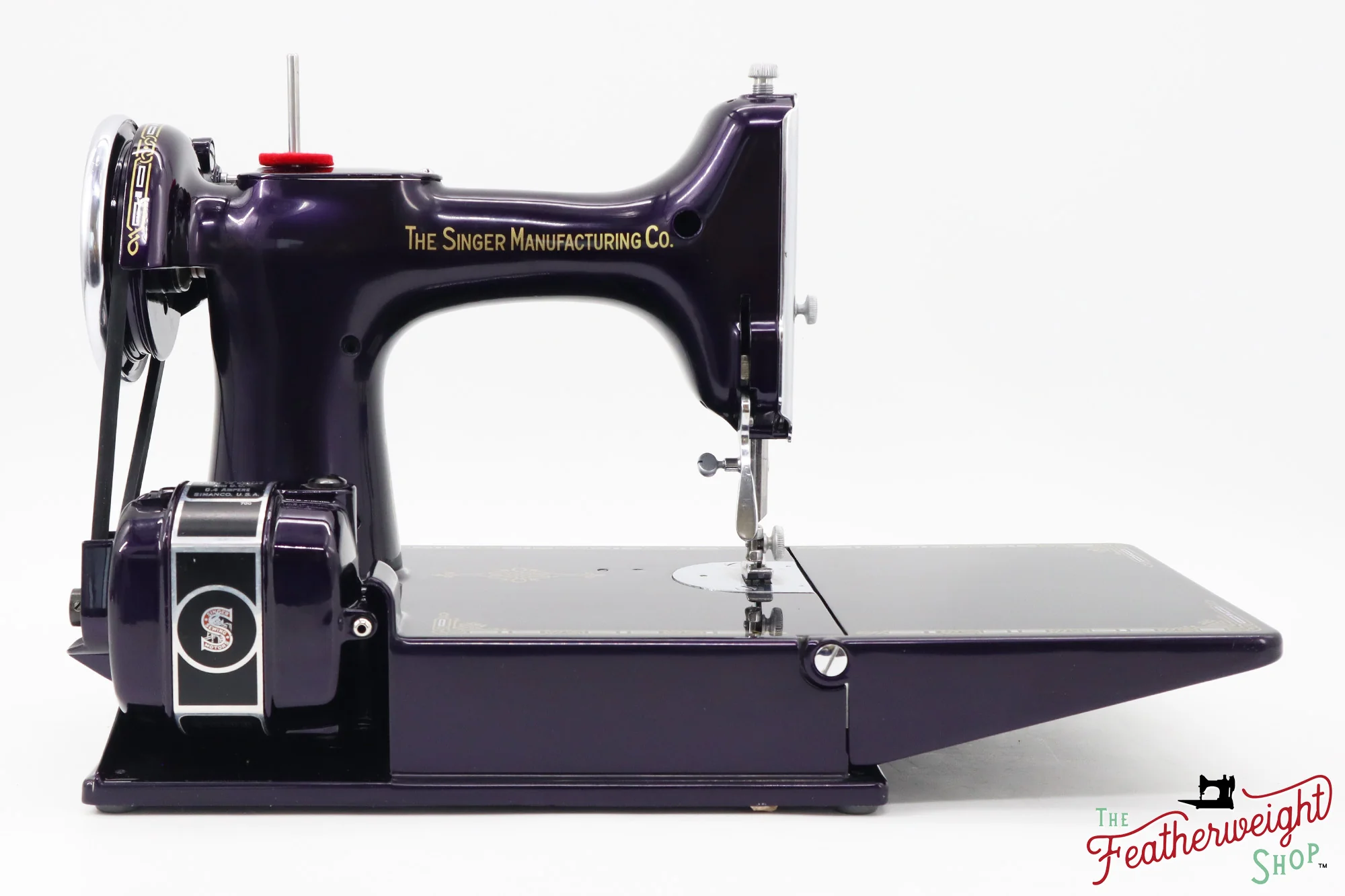 Singer Featherweight 221, AE408*** - Fully Restored in Black Iris - Image 8