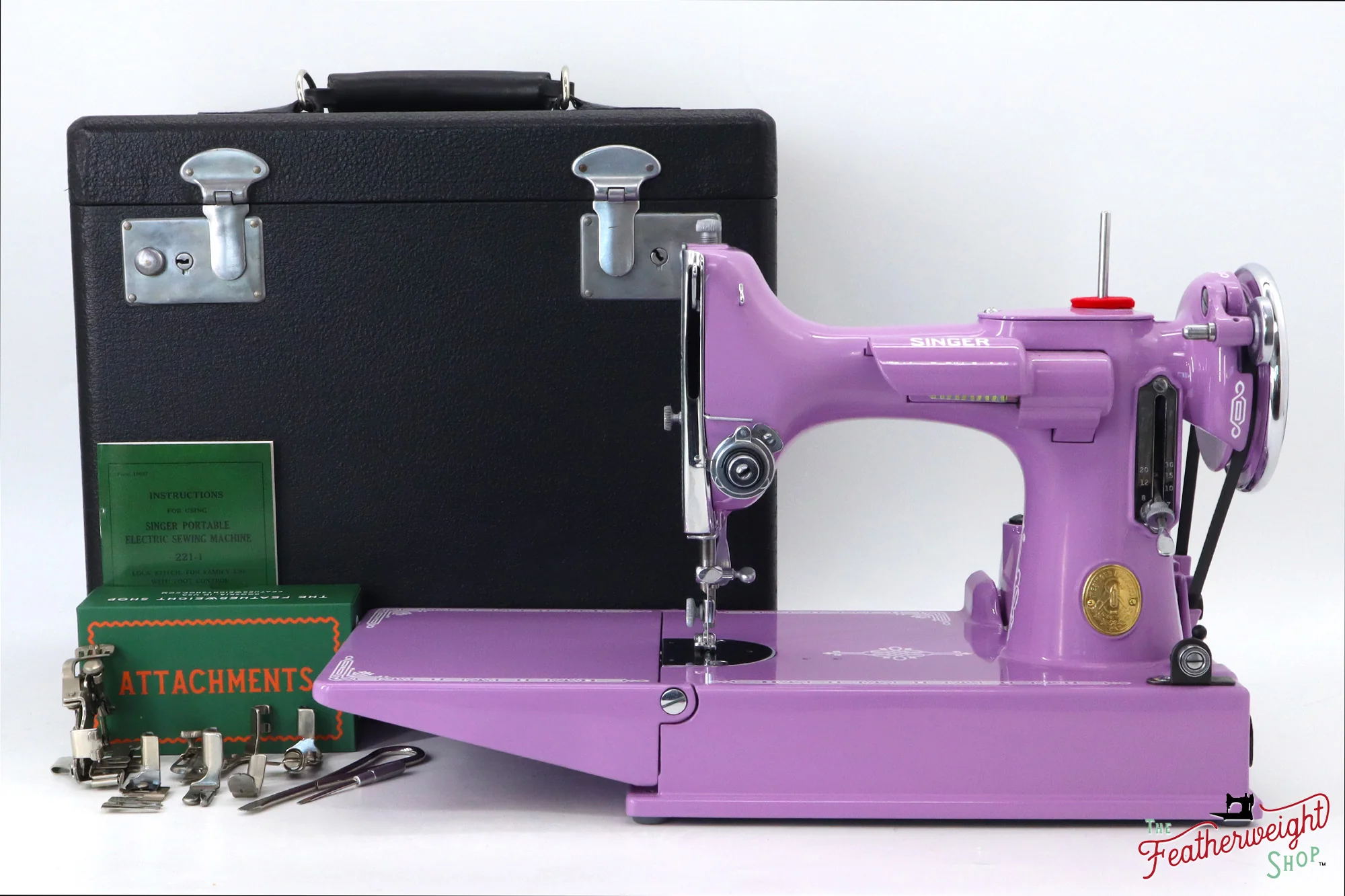 Singer Featherweight 221 AE542*** - Fully Restored in Lilac - Image 2